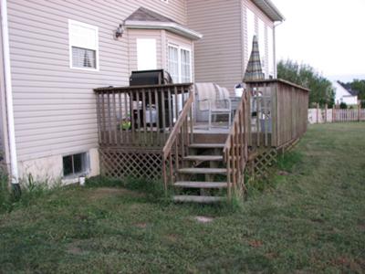 Deck design with 6 existing steps