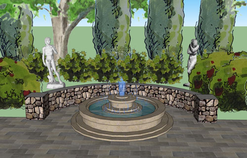 3D patio design done in conjunction with AutoCad.