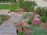 Backyard stone walkway.