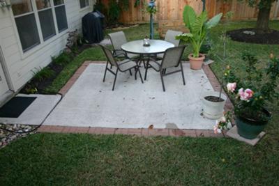 concrete and brick patio