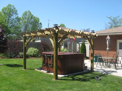 Garden Pergola Design and Hot Tub