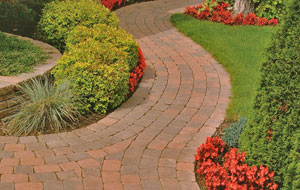 Techo-Bloc makes beautiful tumbled pavers for walkways and patios.