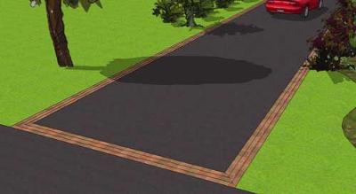 Paver Driveway Edging in Sketchup
