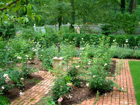 Formal garden with lots of paths