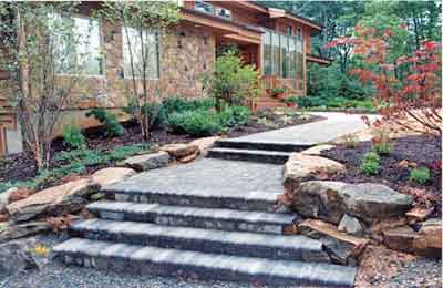 paver steps and walkway.