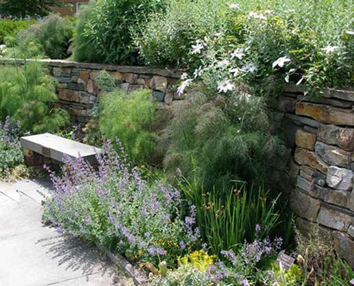 natural stone landscape retaining wall.