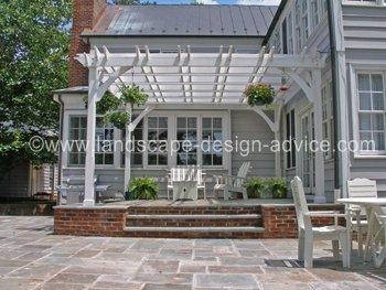 Pergola on upper patio.