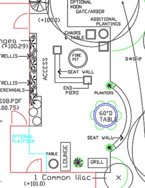 Patio design in autocad.