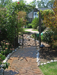 Walkways can have arbors and gates in the design.
