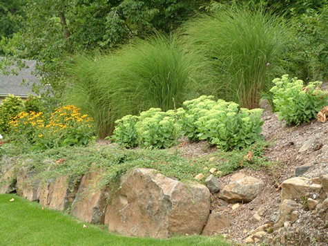Boulser wall for a less sever slope. Boulser wall for a less sever slope.