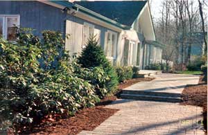 Wide paver walkway design.