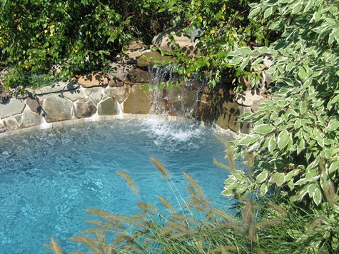 Pool with waterfall.